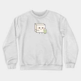 Cute Tofu with Boba Tea Crewneck Sweatshirt